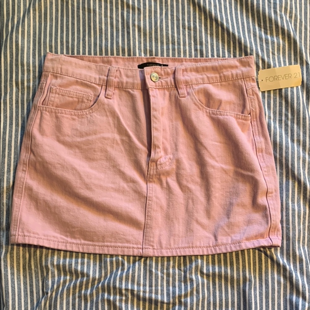 Forever 21 Pink Denim Mini Skirt